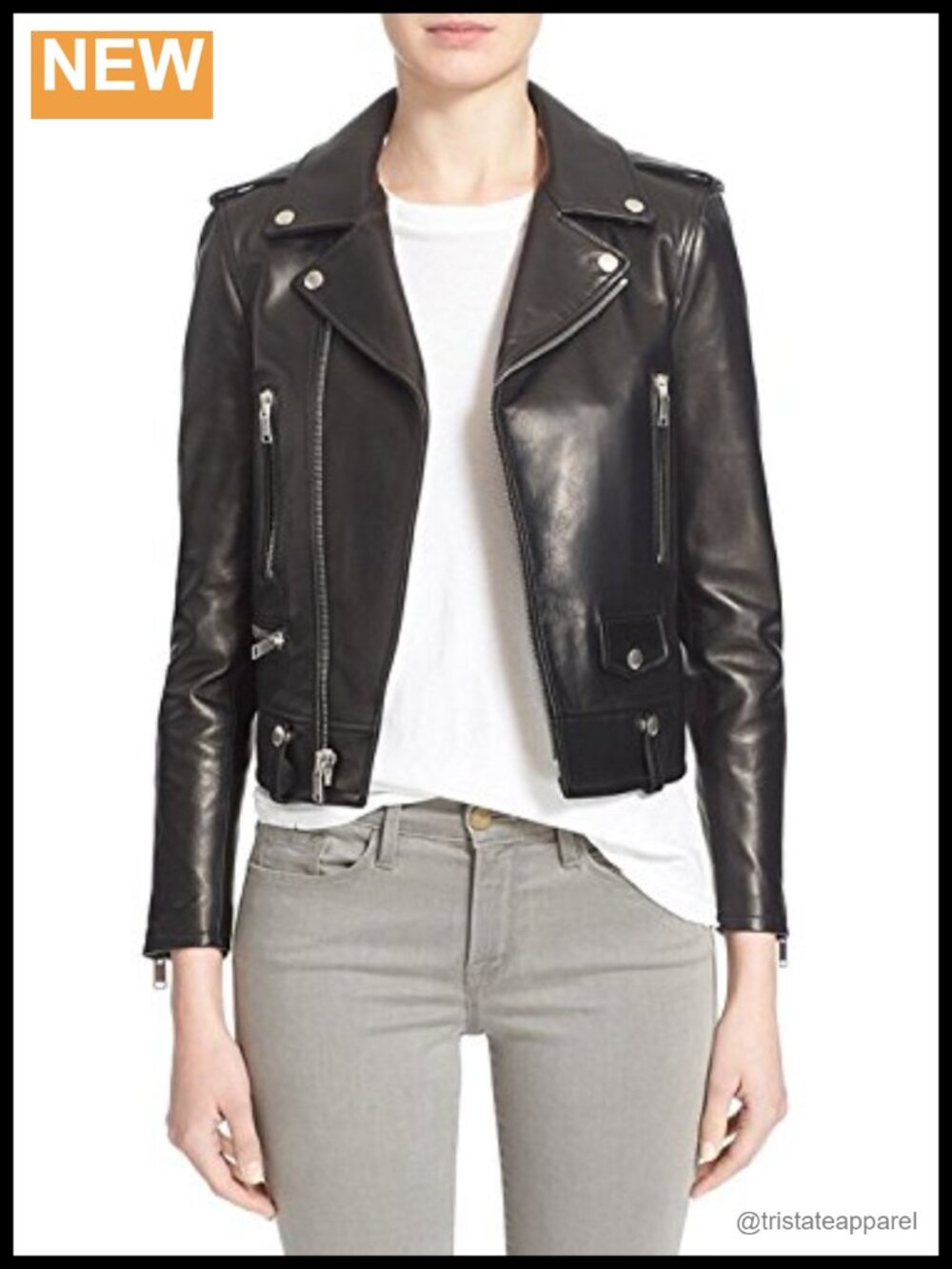Women's Lambskin Leather Bomber Biker Jacket